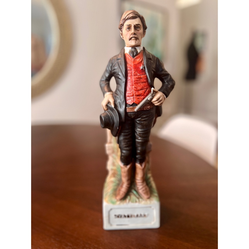 McCormick Wyatt Earp Bourbon Decanter Unisex OS Multi Excellent 1977 Porcelain